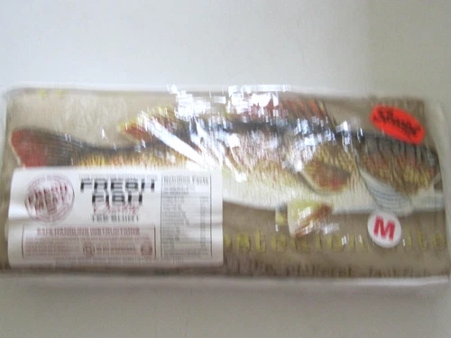 FRESH FISH WALLEYE  T-Shirt Men'a Size Medium, Tan, 100% Cottonm New