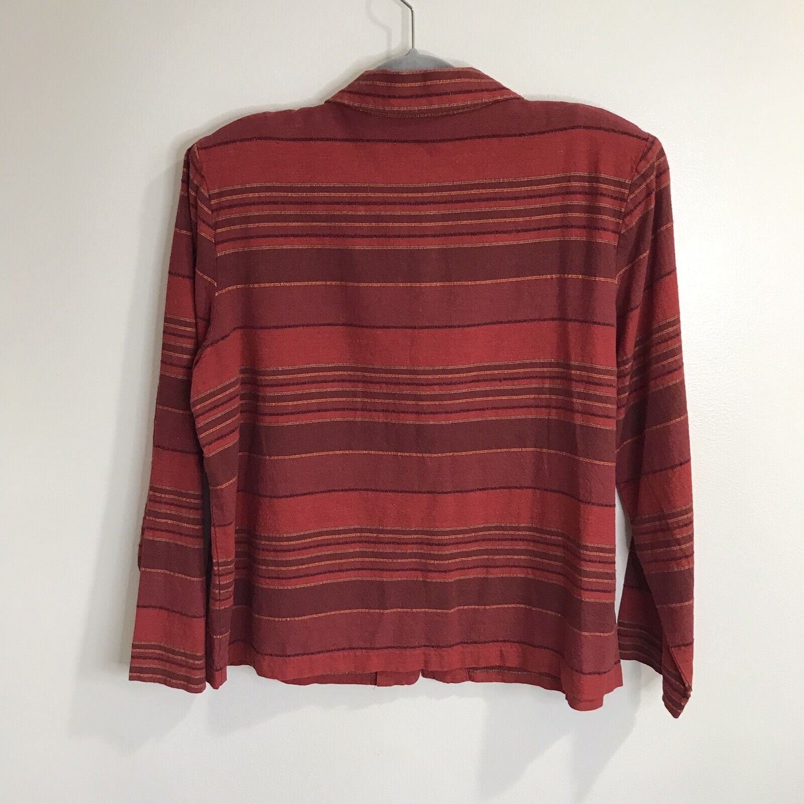Susan Graver Linen Blend Shirt Size Large L Red B… - image 6