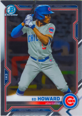 Ed Howard 2021 Bowman Chrome Prospect Card #BCP-221 Chicago Cubs Rookie ...