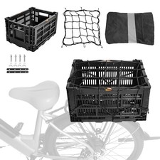 Bike Foldable Rear Basket, Rear Bicycle Cargo Rack, Ebike Storage Rear Basket