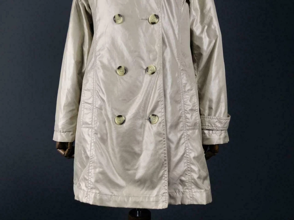 Chaqueta Abrigo Damas Gant Crema Doble Pecho Nylon Talla UK S/FR M Foto 3 de 4