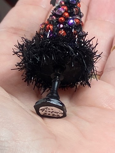 Artisan Spooky Black Bat Tree Halloween Decoration 1:12 Dollhouse Miniature OOAK - Picture 14 of 16