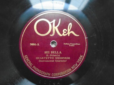 quartetto Messinese Sei Bella Lotta D'Amore Okeh 9004 Italian EE-