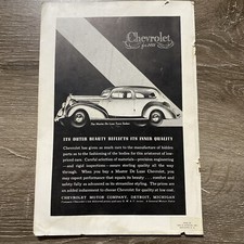 1935 Chevrolet Master De Luxe Print Ad Fender Grille Bumper Headlight Hubcap