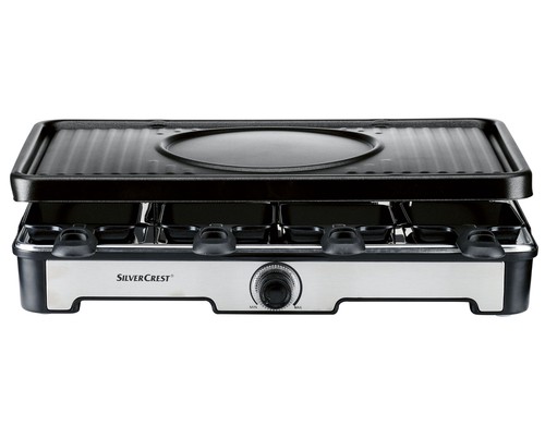 Silvercrest Raclette mit Fondue Grillplatte Party Best SRGF 1400 A2 *B-Ware