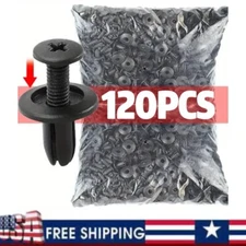 120PCS 8mm Bumper Clips Retainer Auto Car Plastic Rivets Fastener Fender Push 