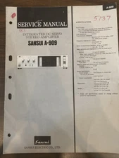 SANSUI A-909 A909 Service Manual **ORIGINAL**
