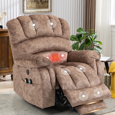 Big Man Power Lift Recliner Chair  for Elderly W/ Massage & Extended Footrest