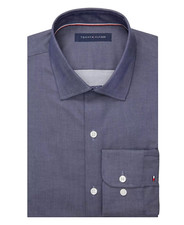 TOMMY HILFIGER Peacoat Blue Slim Fit Stretch Dress Shirt XL 17 32/33