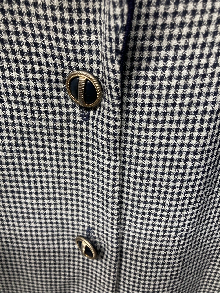 Винтажное секретарское платье 1970-х Henry Lee размер 14 Houndstooth Union с биркой на поясе - Изображение 4 из 4