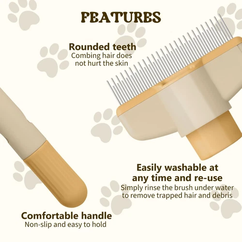 Zenbrush Cat Comb, Zen Brush Self-Cleaning Pet Comb Grooming Brush - Picture 8 of 10