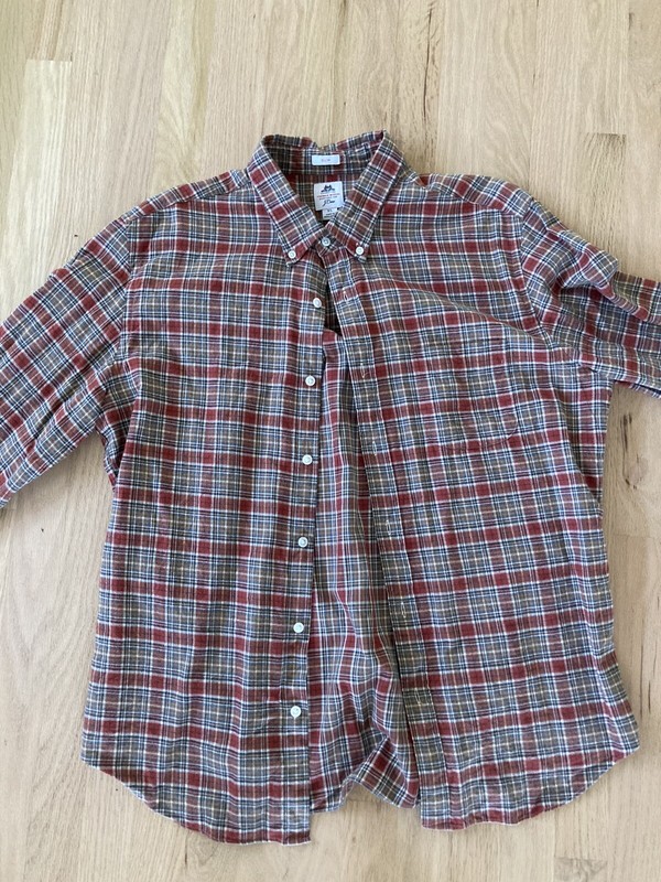 thomas mason j crew men’s LS flannel XL