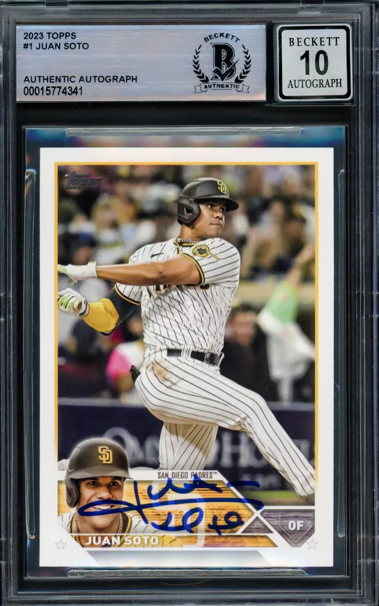 JUAN SOTO AUTOGRAPHED 2023 TOPPS CARD #1 PADRES GEM 10 AUTO