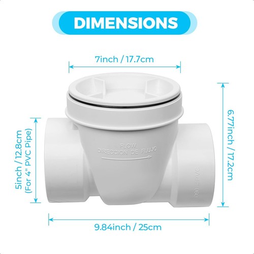 4" PVC Rückflussventil, 4 Zoll Rückflussverhinderer Ventil, Rückfluss Wasserventil... - Bild 2 von 6