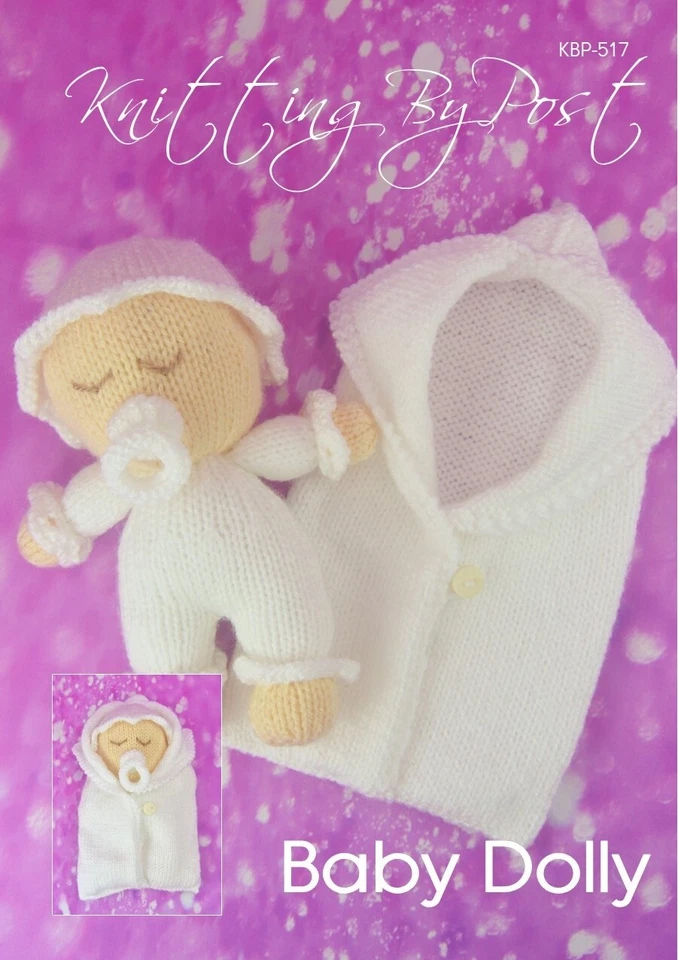New Knitting Pattern Baby Dolly Knitting by Post Original New A5 Leaflet