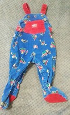 Oshkosh B'gosh Vestbak 6-9mo Corduroy Mice At Work Footed Overalls