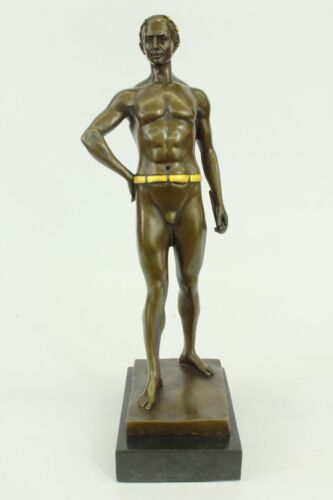 Statue sculpture en bronze en bronze patine dorée qualité moulée à chaud dieu grec empereur pas de prix de réserve - Photo 1/6