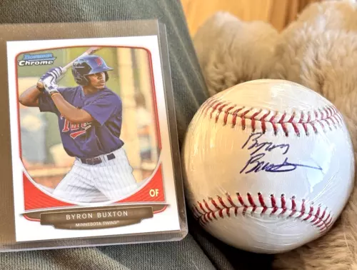 Byron Buxton Auto baseball & 2013 Bowman - Prospects Byron Buxton #BP1 (RC)