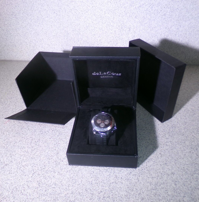 DeLaCour Fusion Calendar GMT Automatic Men's Watch Titanium NEW WITH BOX