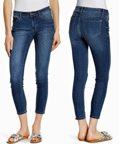 NWT Kensie Dark Blue Elara Polka Dot 