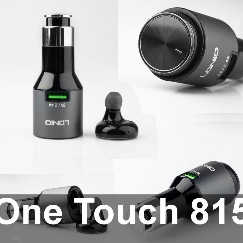 Oreillette Bluetooth sans fil Alcatel One Touch 815 avec kit chargeur auto USB
