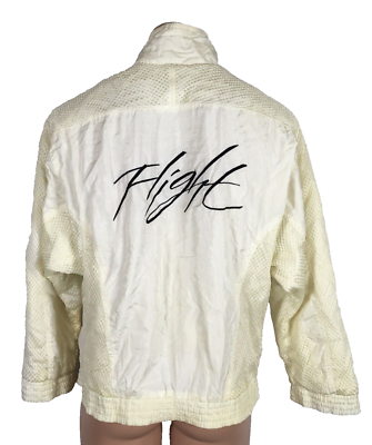 Vtg 1989 80s Nike Air Jordan Flight Warm Up Track Jacket Ivory