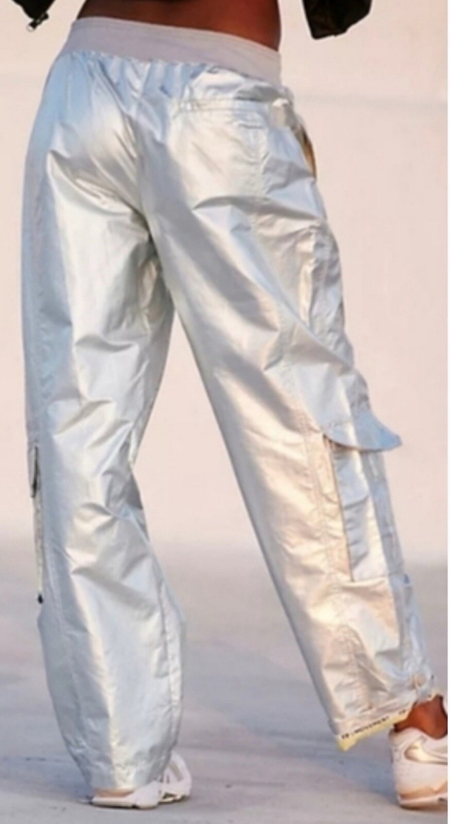 NWOT Free People Mesmerize Me Silver Cargo Track Jogger
