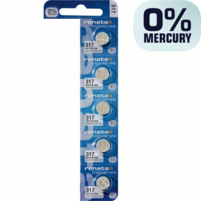 5 x Renata 317 Uhrenbatterien 1,55 V SR516SW SR516 SW SR62 SR62SW 10,5mAh