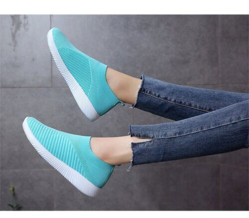 Women Sneakers 35-43 Mesh Breathable Socks Sports Loafers Light Shoes Flats - Picture 22 of 30