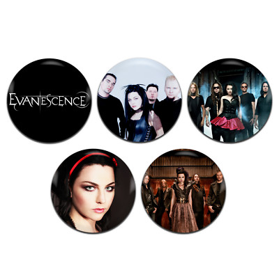 5x Evanescence Amy Lee Rock 25 mm / 1 Zoll D Pin Button Anstecker