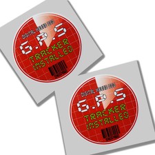 GPS TRACKER SECURITY red white green motorcycle decal sticker graphics 50mm x 2