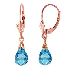 14K. GOLD LEVERBACK EARRING WITH BRIOLETTE BL...
