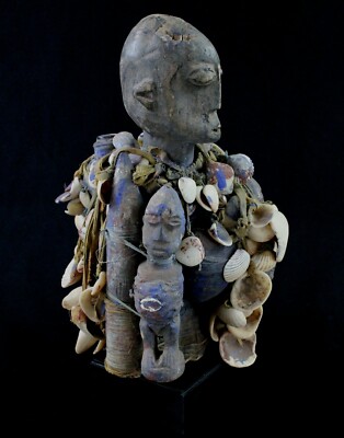 African Art - Antique Fon Protection Fetish on Base - 32.5 Cms