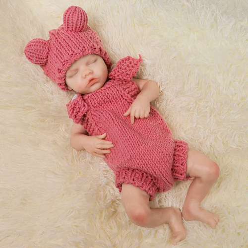 17" Realistic Sleepy Full Silicone Baby Doll – Soft, Lifelike Festival Gift - Picture 5 of 8