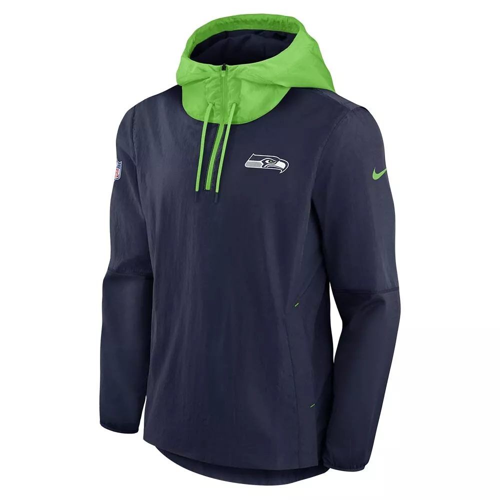 Nike NFL On Field Pullover All Weather Hooded Anorak Jacket Seattle Seahawks 2XL