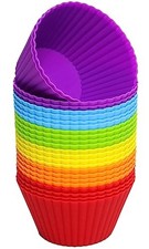 Extra Large Silicone Muffin Cups 24 Pack 3.54 Inch, Multicolor 