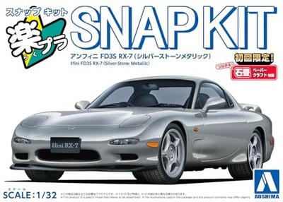 AOSHIMA 1/32 Mazda Efini FD3S RX-7 Silver Stone Metallic Snap Kit Pre Y866150