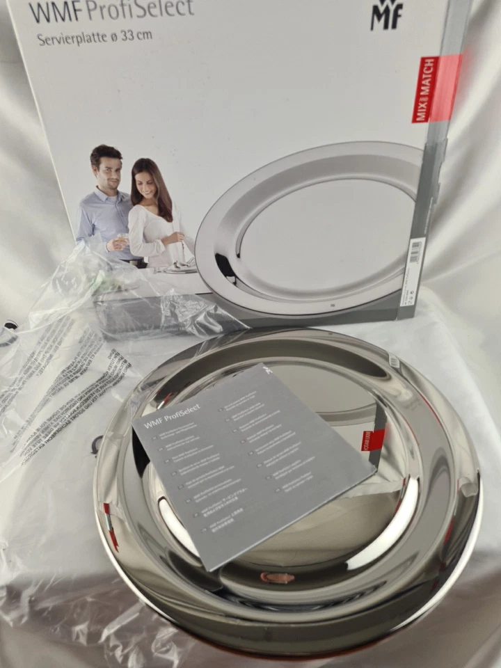 Edelstahl Servierplatte WMF Profi Select Ø 33cm neu in OVP - Bild 3 von 4