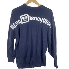 Disney Parks Spirit Jersey Navy Blue Knit Sweater Walt Disney World Womens Small