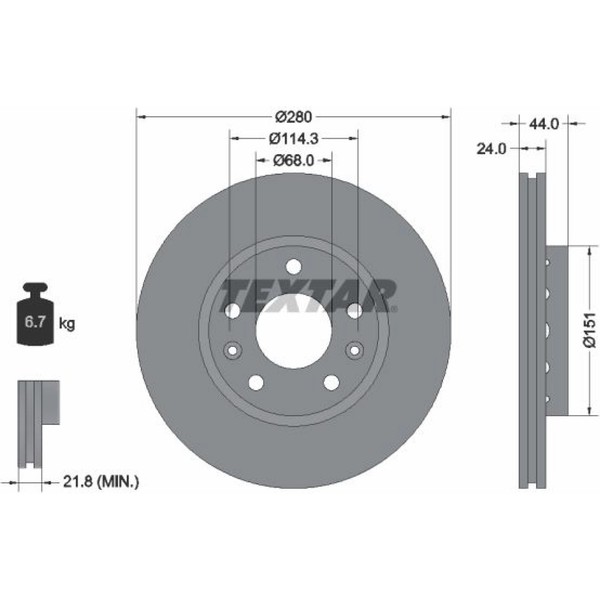 2X Textar 92195505 Bremsscheibe FüR Renault Dacia Megane Laguna Fluence Scenic-image