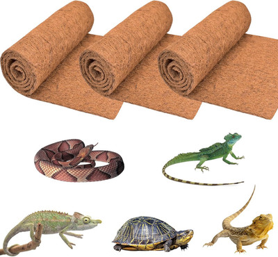 3 Rolls Coconut Fiber Reptile Substrate Mat 18 X 24 Inches Natural Coco Mat R...