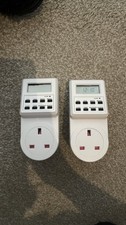 2 x 7-Day Electronic Digital Timer Switch UK Plug-In, Programmable set of 2