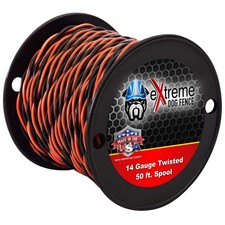 50ft Roll 14 Gauge Heavy Duty Professional Grade Twisted Dog Fence Wire -