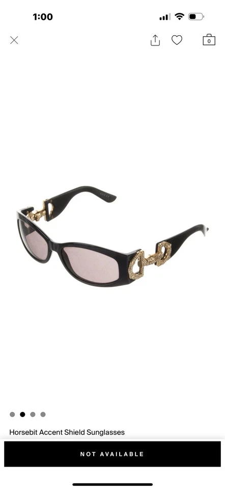 Женские солнцезащитные очки Gucci Horsebit Accent защитные солнцезащитные очки - Изображение 2 из 3