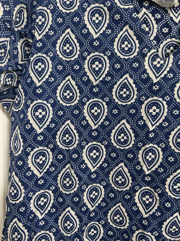 Blusa Sears Vintage Años 70 Para Mujer’s Vintage Paisley Floral Top Grande Disco Foto 2 de 4