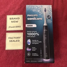 Philips Sonicare 6000 Rechargeable Toothbrush Black New Sealed Ships Free