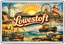 Lowestoft Ness Point Lighthouse Pier Seaside Fridge Magnet Travel Souvenir Gift