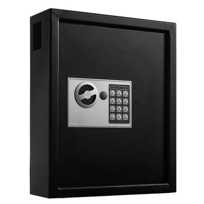 40-Key Steel Heavy-Duty Safe Lock Box Key Cabinet with Digital Lock, Black with