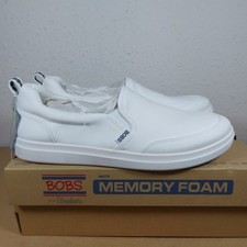 Skechers Bobs Vegan Trainers White Canvas Shoes Slip-On Casual Size UK 8 