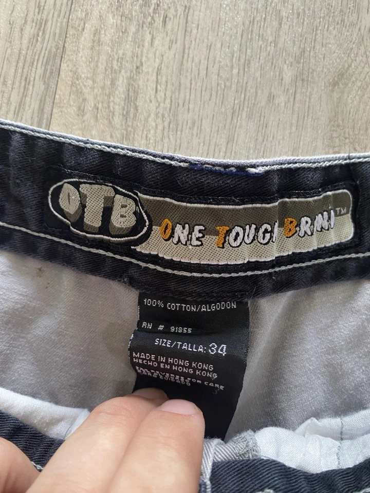 Pantalones Cortos Sueltos De Colección Y2K OTB Para Hombres 34 Caqui Patinador Bordado Una Marca Resistente Foto 3 de 4
